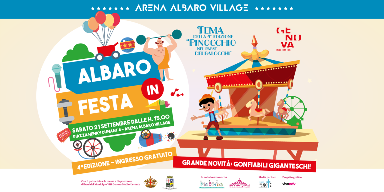 TORNA “ALBARO IN FESTA”: SABATO 21 SETTEMBRE ALL’ARENA DI ALBARO 🗓